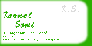 kornel somi business card